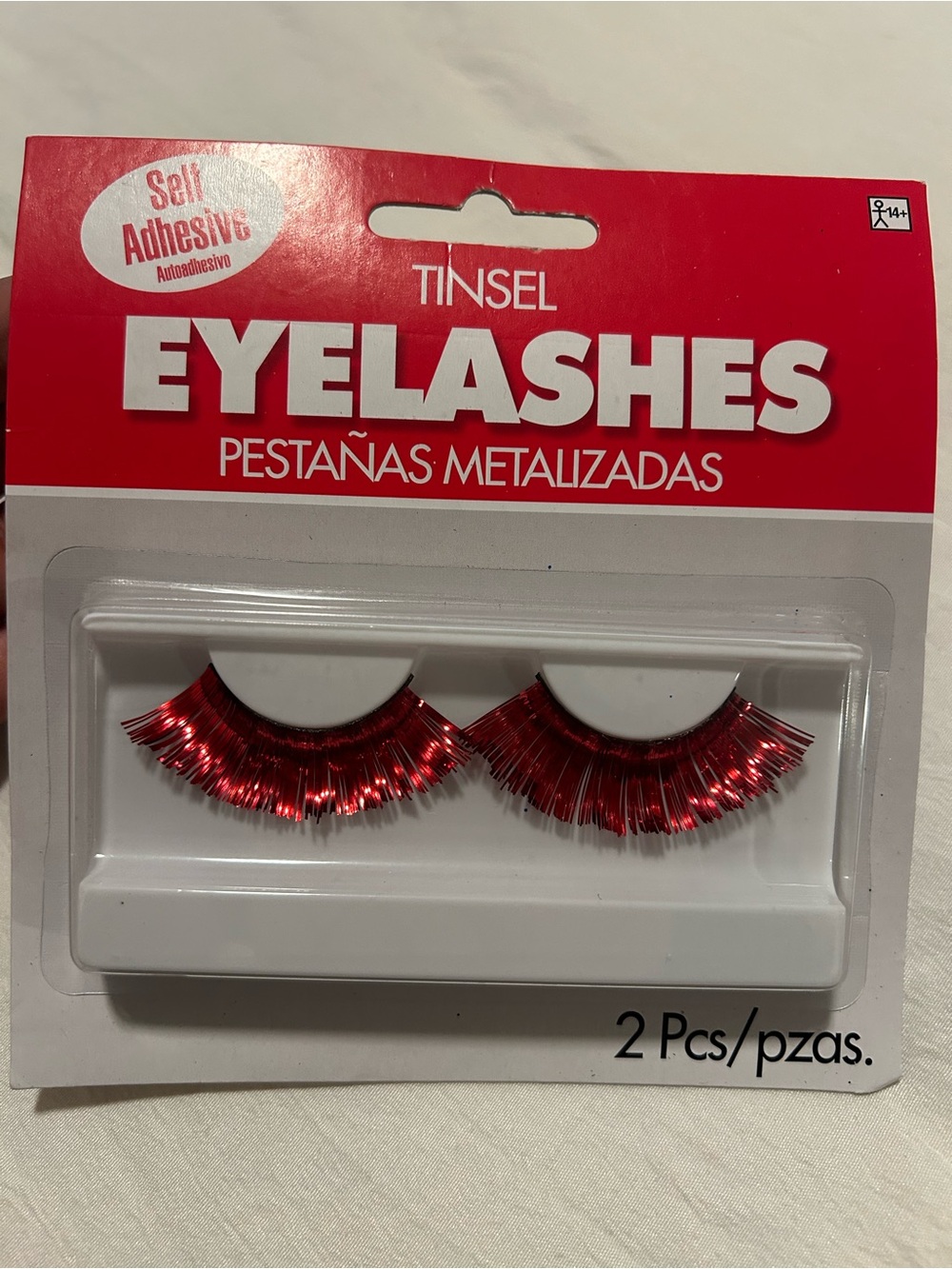 Tinsel Metallic Red Self-Adhesive Party Eyelashes